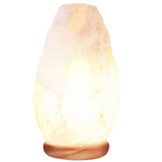 Himalayan Glow Crystal Salt Lamp with Neem Wooden Base, 5-7 LBS